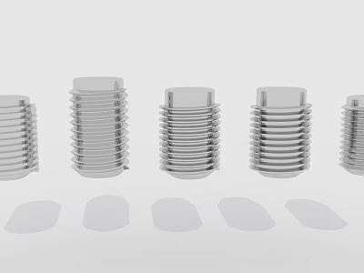 Stainless Steel Hardware Tools Stacked Bolts With Round Washers 3d model