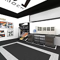 4S Car Dealership Showroom With Luxury Car And Branding Wall