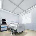 Modern Hospital Outpatient Clinic Interior With Bed TV And Equipment