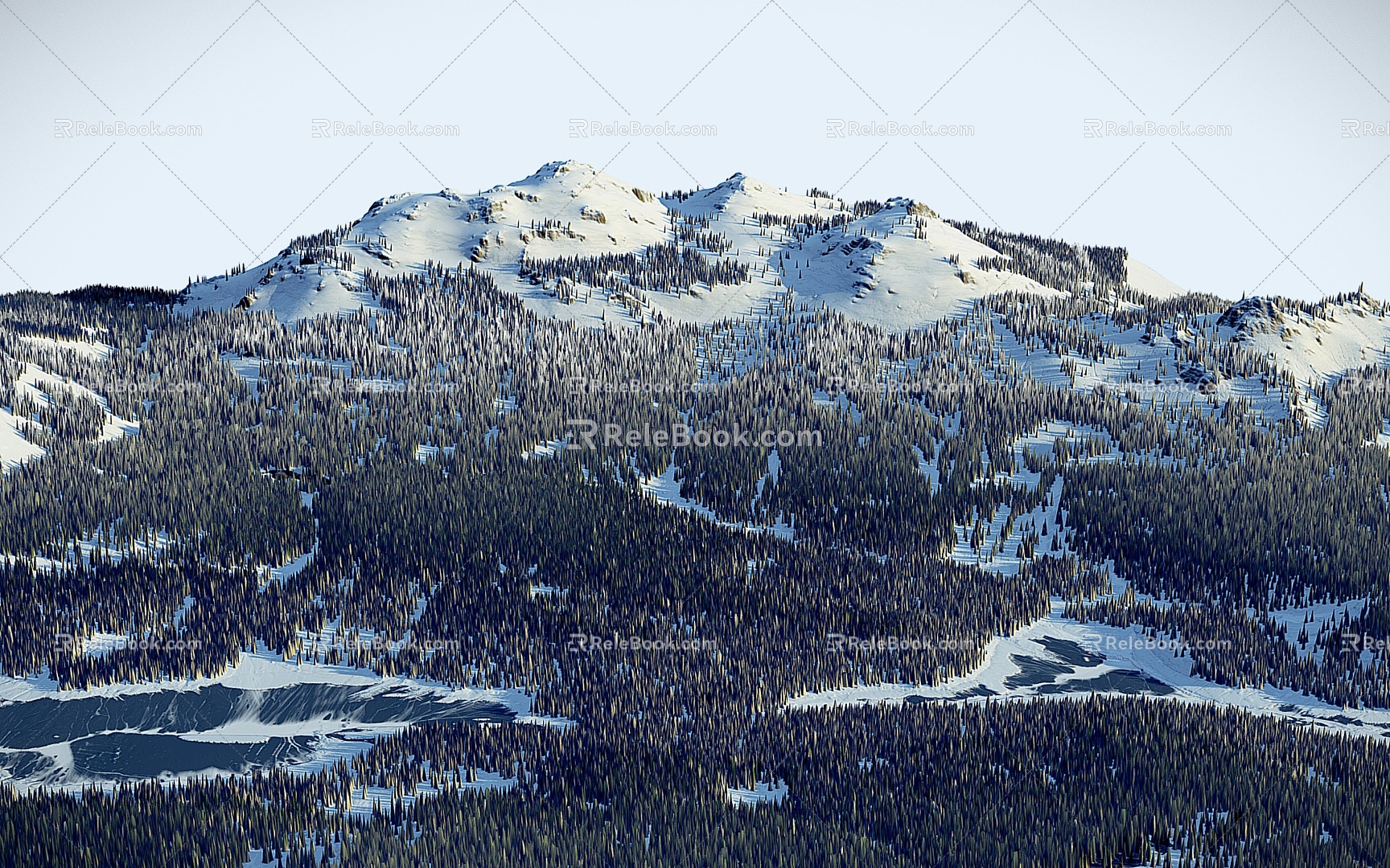 Snow Mountain Mountains Peak Ural Mountains Winter Snow Mountain Topography 3d model