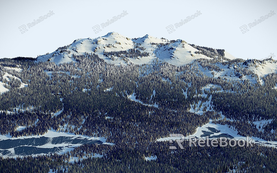 Snow Mountain Mountains Peak Ural Mountains Winter Snow Mountain Topography model