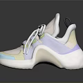 Stylish Pastel Colored Sneakers With Thick Sole And Colorful Panels For Casual Modern Fashion