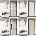 Modern Hinged Doors In Various Styles For Living Room Interior Design 3d model