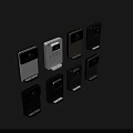Multiple Modern Household Appliances With Digital Displays Control Buttons In White Black Gray Gold Colors