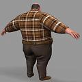 3D Animated Game Character With Plaid Shirt Brown Pants And Belt