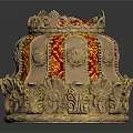 Exquisite Gold Crown Adorned With Red Ornate Details Fine Jewelry Piece