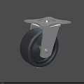 Durable Metal Base Caster Wheel With Black Rubber Tread For Industrial Use