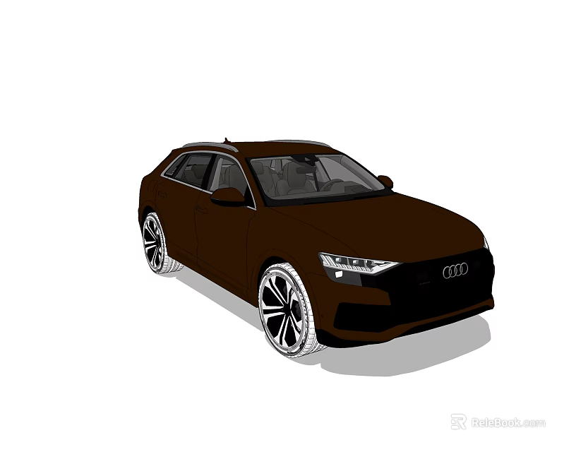 Brown Audi Wagon Car With Modern Design And Sporty Wheels 3d model 