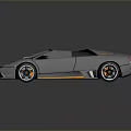 Sleek Gray Convertible Sports Car With Orange Accents And Aerodynamic Exterior Design