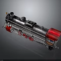 Vintage Silver and Red Steam Train Model with Metallic Finish and Red Wheels
