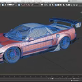Red High Performance Sports Car With White Roof Sleek Body And Black Wheels