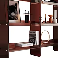Modern Copper Metal Open Shelving Unit With Decorative Items Books Vases And Ornaments