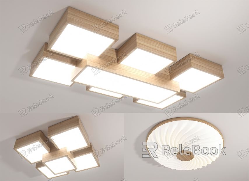 Japanese Ceiling Lamp Wood Art Ceiling Lamp model