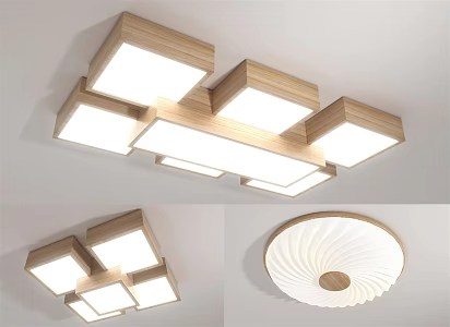 Japanese Ceiling Lamp Wood Art Ceiling Lamp 3d model
