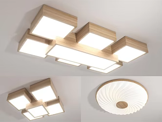 Japanese Ceiling Lamp Wood Art Ceiling Lamp 3d model
