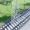 Modern Insulated Ladder Car Railway Inspection and Maintenance Tools Railway Catenary Maintenance Car Emergency Repair Track Ladder Car 3d model