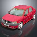 Red Renault Sedan With Shiny Exterior And Classic Design Details