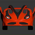 Red Sports Car With Black Stripes and Sleek Aerodynamic Design 3D Render Shiny Surface
