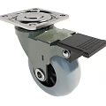 Durable Industrial Caster Tire with Brake Pedal and Metal Mounting Plate