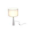 Elegant Modern Table Lamp With White Linen Shade And Gold Accent Textured Ceramic Base
