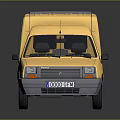 Yellow Compact Cargo Van Featuring Smooth Exterior And Functional Design 3d model