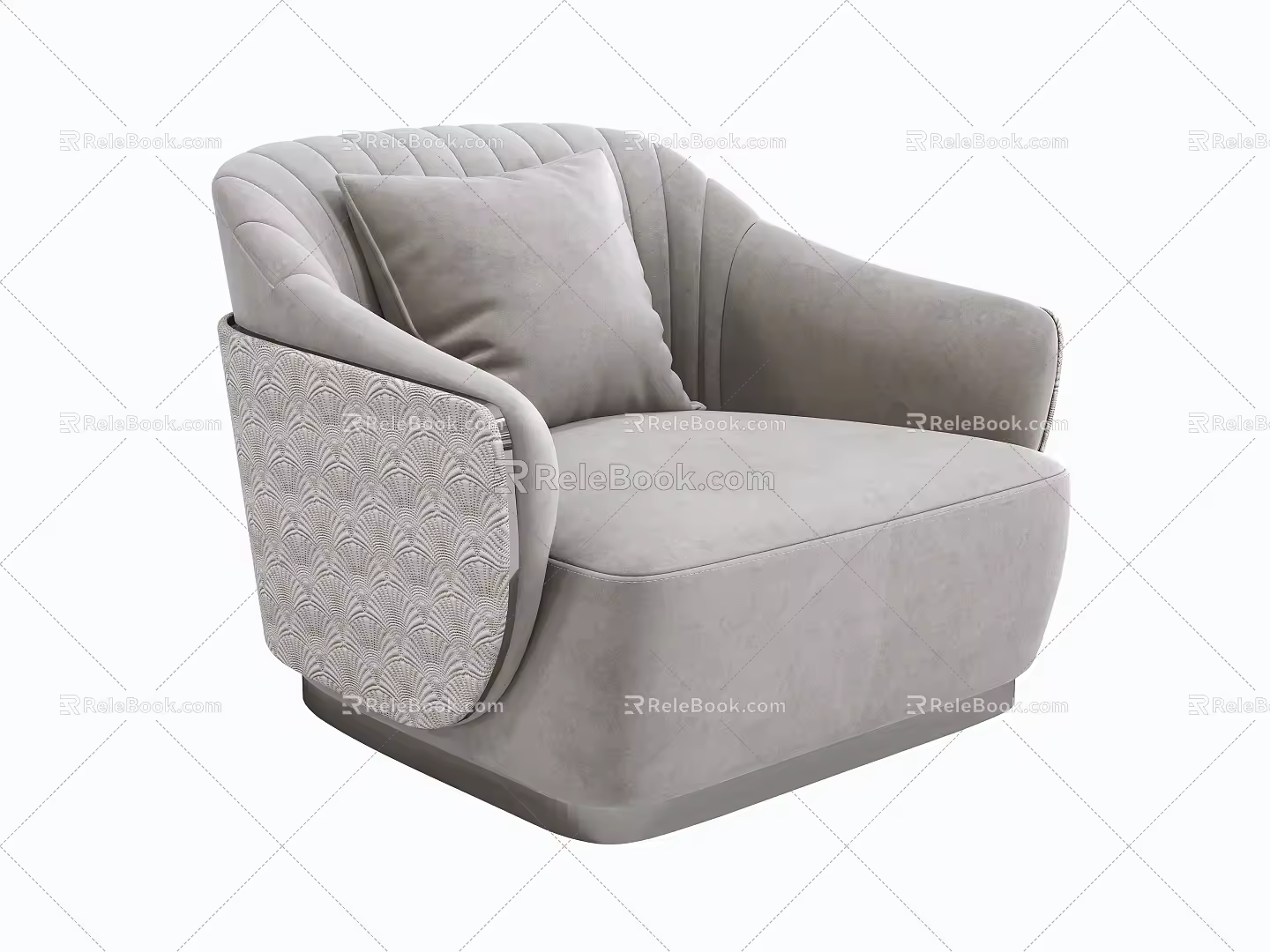 Modern Light Luxury Single Sofa 3d model