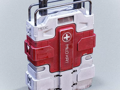 Medical Device Red And White Medkit With Cross Symbol For Emergency Use 3d model