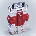 Medical Device Red And White Medkit With Cross Symbol For Emergency Use
