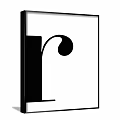Framed Abstract Black Curved Design Element With Minimalist White Background