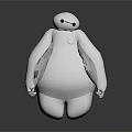 Big Friendly White Inflatable Robot Baymax Character With Round Body And Smooth Surface 3d model