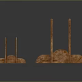 Traditional Wooden Storage Shelving Units with Intricate Carved Patterns in Three Sizes