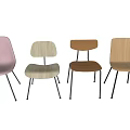 Stylish Leisure Chairs With Wooden Backs And Black Metal Frames In Diverse Colors
