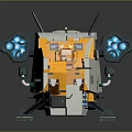 White And Orange Sci Fi Mini Vehicle With Blue Lights And VOI Marking