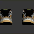 Stylish Casual Sneakers with Orange Green Black Color Block Leopard Print Pattern and Nike Logo