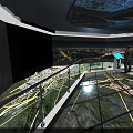 Interactive Urban Exhibition Space With City Model Night View And Glass Floor