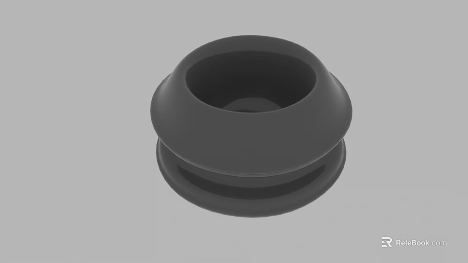 Durable Black Circular Rubber Component With Ring Design For Industrial Sealing Applications 3d model