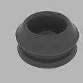 Durable Black Circular Rubber Component With Ring Design For Industrial Sealing Applications 3d model