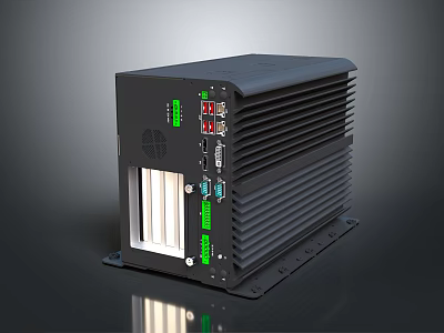 Black Compact Daily Electrical Appliance with Multiple Interfaces and Heat Dissipation Structure 3d model