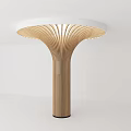 Modern Wooden Column With Radial Top Structure And Built in Lighting Design