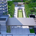 Residential Landscape With High Rise Buildings Lush Green Areas And Central Garden