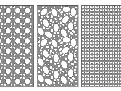 Decorative Perforated Panels With Circular Oval And Dot Pattern Designs 3d model