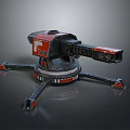 Turret Turntable Railgun Sci-fi Tower Defense Game Tower Defense Sci-fi Turret Game Turret Game Battery 3d model