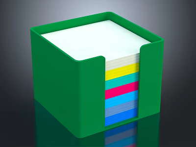 Green Desktop Folder Holding Colorful Papers for Organizing Office Documents 3d model