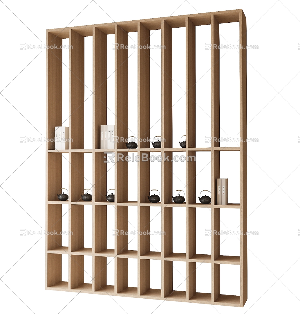 New Chinese Style Storage Rack Bookshelf 3d model