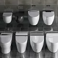 Various Modern Toilet Models Featuring Different Styles And Designs For Bathroom 3d model