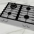 Modern Kitchen Cabinets With Integrated Gas Stove Black Grates And Marble Countertop