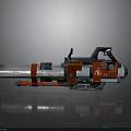 Red And Silver Heavy Duty Mechanical Weapon With Modern Design And Barrel Structure