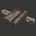 Metallic Electronic Control Panel Components With Knobs Buttons And Display Modules