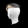 Game Movie Character 3D Head Model With Black Blonde Gradient Short Hair
