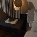 Modern Black Bedside Table With Metal Legs Book And Decorative Bowl